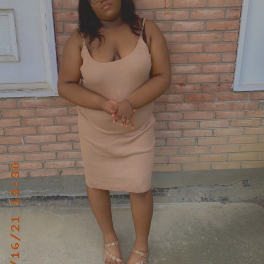 Tan and gold dress
